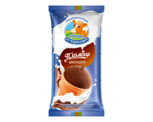 Мороженое КОРОВКА ИЗ КОРЕНОВКИ 100г Пломбир шоколадный 15%  БЗМЖ