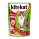 Корм консервированный для взрослых кошек KITEKAT с говядиной в соусе, полнорационный, Россия, 85г