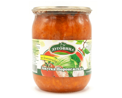 Закуска овощная ЛУГОВИЦА Воронежская по-домашнему, консервированная, Россия, 500г