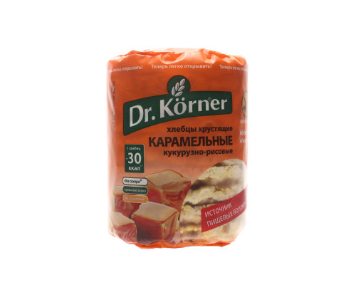 Хлебцы хрустящие DR.KORNER Кукурузно-рисовые карамельные, Россия, 90г