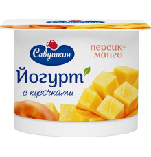 Йогурт САВУШКИН персик-манго 2%, без змж, Беларусь, 120г