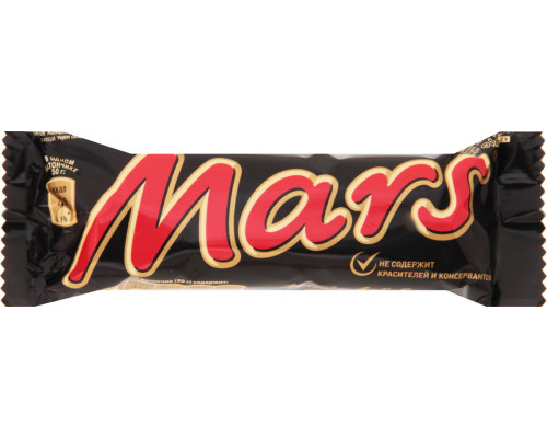 Шок.батончик "Mars" 50г с нугой и карамелью, покрытый молоч.шоколадом м/у 
