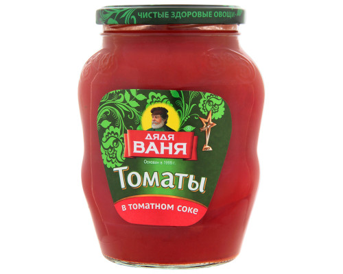 Томаты ДЯДЯ ВАНЯ в томатном соке, неочищенный, в заливке, пастеризованный, Россия, 680 г