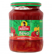 Лечо ДЯДЯ ВАНЯ закарпатское, перец в томатном соке, консервы стерилизованное, Россия, 680 г