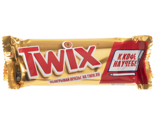 Печенье песочное TWIX с карамелью, покрытое молочным шоколадом, Россия, 55г (2*27,5г) 