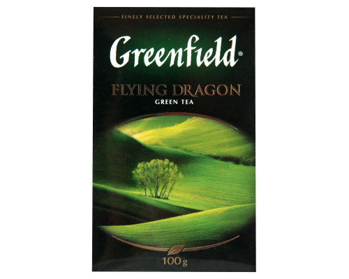 Чай GREENFIELD flyng dragon, зелёный, байховый (сорт Букет), Россия, 100 г