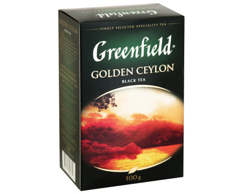 Чай GREENFIELD Golden Ceylon разовый, чёрный, байховый, цейлонский, Россия, 100 г