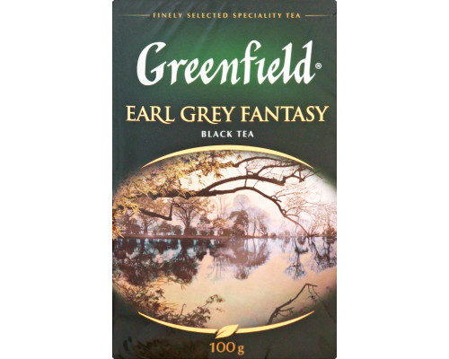 Чай GREENFIELD Earl Grey Fantasy чёрный, байховый с ароматом бергамота, Россия, 100 г 