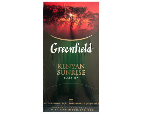 Чай GREENFIELD Kenyan Sunrise разовый, черный, байховый, пакетированный, 50 г (2 г* 25)