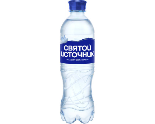 Вода питьевая СВЯТОЙ ИСТОЧНИК природная первой категории, газированная, Россия, 0,5л