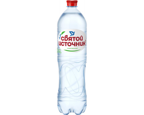 Вода питьевая СВЯТОЙ ИСТОЧНИК природная первой категории, газированная, Россия, 1,5л