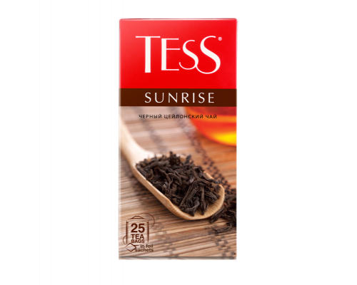 Чай TESS Sunrise разовый, чёрный, байховый, цейлонский, Россия, 45 г (1.8-2 г*25) 