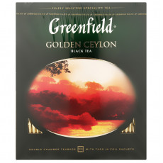 Чай GREENFIELD Golden Ceylon разовый, чёрный, байховый, цейлонский, Россия, 200 г (2 г*100) 