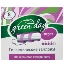 Тампоны "Green day" super гигиен.без аппликатора 1*8шт