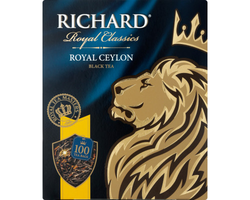 Чай RISHARD Royal Ceylon разовый, черный, байховый, цейлонский, Россия, 200 г (100*2 г) 