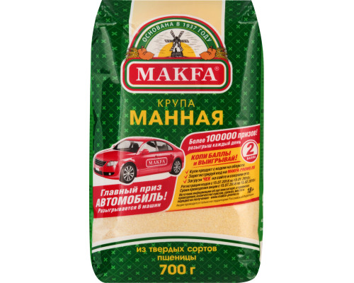 Крупа MAKFA манная, Россия, 700 г