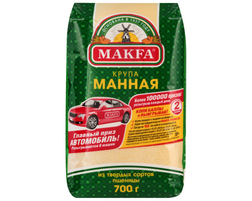 Крупа MAKFA манная, Россия, 700 г