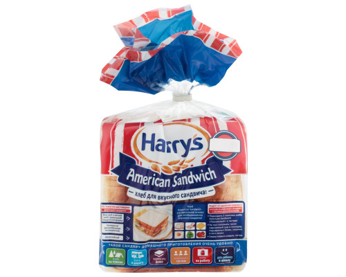 Хлеб пшеничный American sandwich Harrys, Россия, 470г