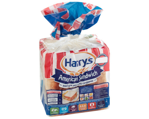 Хлеб пшеничный American sandwich Harrys, Россия, 470г