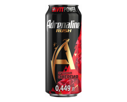 Напиток ADRENALINE Rush Red Energy, Россия, 0,449 л 