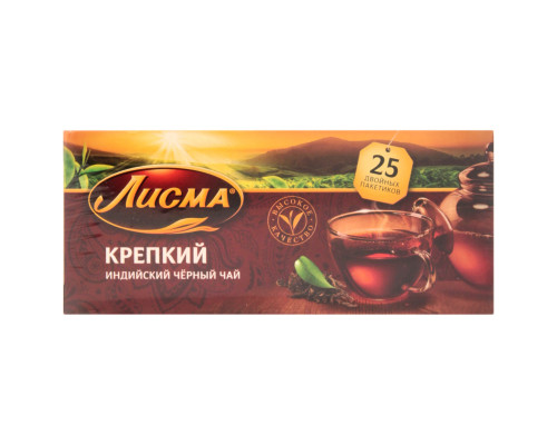 Чай ЛИСМА индийский, черный, байховый, Россия, 50 г (25*2 г) 