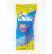 Бритвы "Gillette 2" 4шт+1 одноразовые 