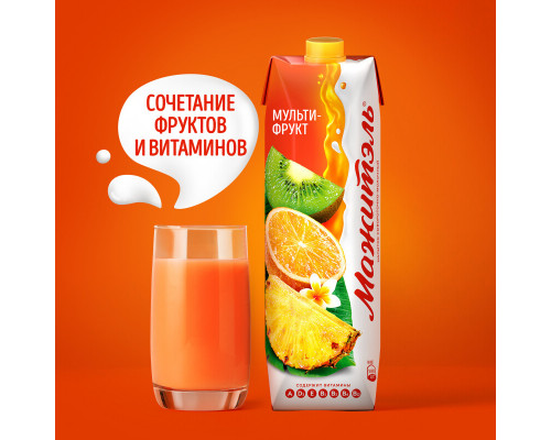 Напиток сывороточно-молочный МАЖИТЕЛЬ мультифрукт, без змж, Россия, 896мл