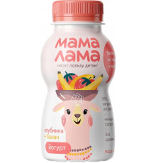 Йогурт питьевой "Мама Лама" 200г с клуб.и бананом 2,5% БЗМЖ