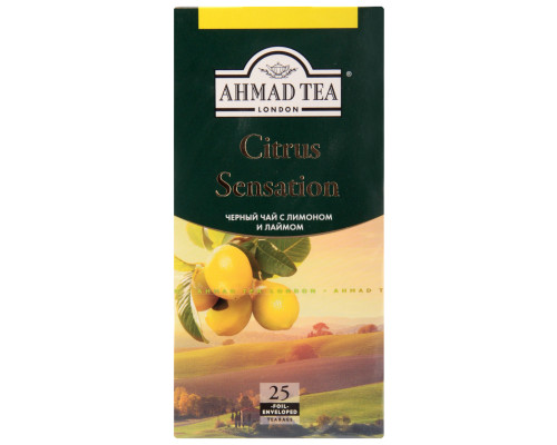Чай "Ahmad Tea" 45г(25*1,8г) чёрн.байх.лист.мелк.лимон,лайм