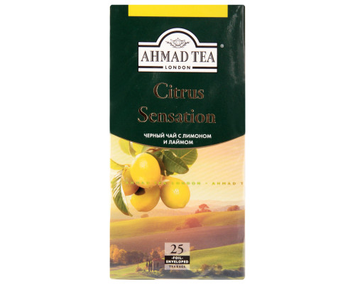 Чай "Ahmad Tea" 45г(25*1,8г) чёрн.байх.лист.мелк.лимон,лайм