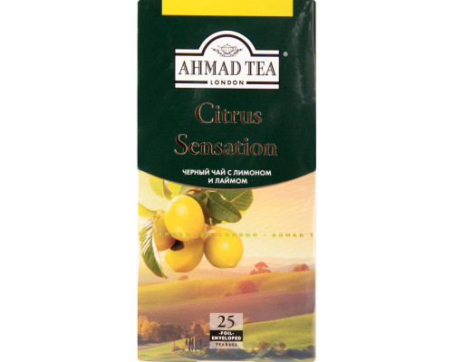 Чай "Ahmad Tea" 45г(25*1,8г) чёрн.байх.лист.мелк.лимон,лайм