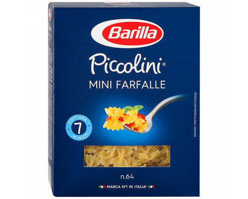 Макаронные изделия BARILLA Mini Farfalle из твердых сортов пшеницы, группа А, высший сорт, Россия, 400г