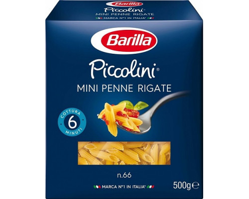 Макаронные изделия BARILLA Mini Penne Rigate из твердых сортов пшеницы, группа А, высший сорт, Россия, 450г