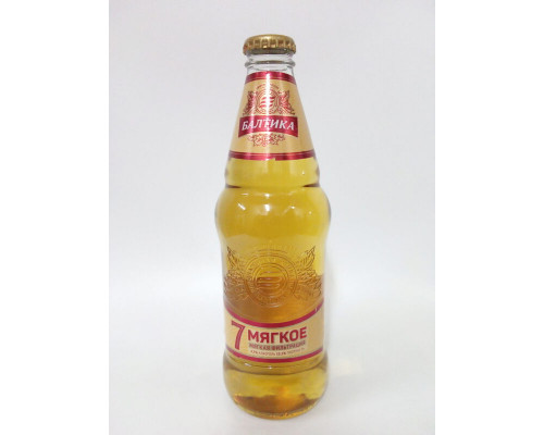 Пиво "Балтика - 7 Мягкое" 0.44л светлое 4.7% ст/б
