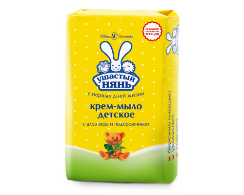 Крем-мыло"Ушастый Нянь"90г детское с алоэ вера и подорож.