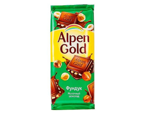 Шоколад "Альпен Гольд" 85г молочный с фундуком м/у