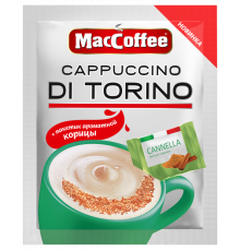 Напиток кофейный MACCOFFEE с корицей 3в1 CAPPUCCINO DI TORINO, Россия, 25,5 г