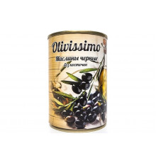 Маслины OLIVISSIMO черные, без косточек, Испания, 280 г / 300 мл