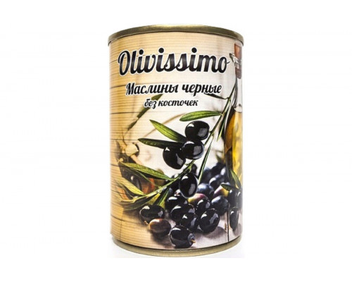 Маслины OLIVISSIMO черные, без косточек, Испания, 280 г / 300 мл