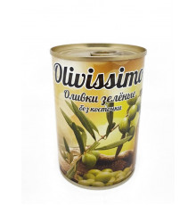 Оливки OLIVISSIMO зеленые, без косточки, Испания, 280 г / 300 мл 