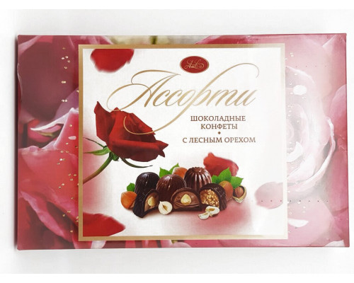 Конфеты шоколадные ЛЮСИ Ассорти с лесным орехом(Розы), Россия, 154г