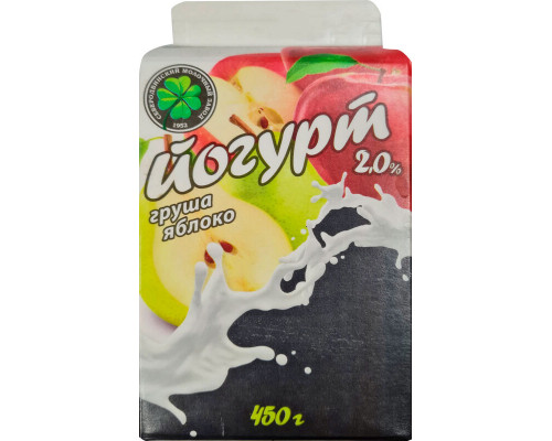Йогурт 2% груша-яблоко, Северодвинск-Молоко, БЗМЖ, 450г