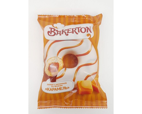 Донат  Bakerton с начинкой со вкусом "Карамель" 67г. 