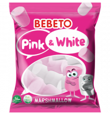 Суфле-Маршмеллоу BEBETO PINK&WHITE со вкусом ванили и клубники, Турция, 30 г