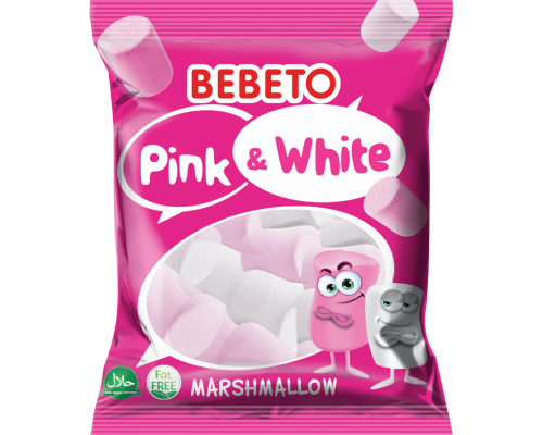 Суфле-Маршмеллоу BEBETO PINK&WHITE со вкусом ванили и клубники, Турция, 30 г