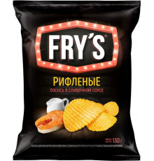 Чипсы картофельные FRY'S Дикий лосось, рифленые, Россия, 130г