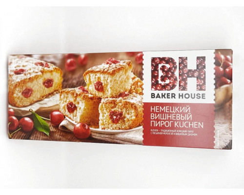Пирог бисквитный "Baker House" Kuchen 350г вишневый тв/у