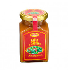 Мёд цветочный МЕДОВЫЙ КРАЙ Алтайский с женьшенем, натуральный, Россия, 330г