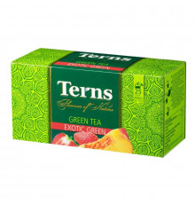Чай TERNS зеленый с ароматом клубники и персика, Шри-Ланка, 37,5 г (25*1,5 г)