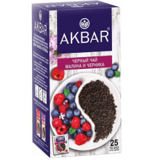 Чай AKBAR черный, малина и черника, Россия, 37.5 г (25*1.5 г)